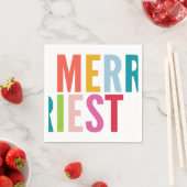 CHRISTMAS PARTY Moderne winzige bunt fröhlichste Serviette (Beispiel)