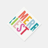 CHRISTMAS PARTY Moderne winzige bunt fröhlichste Serviette (Ecke)