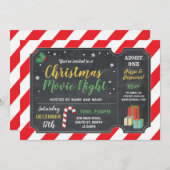 Christmas Party Movie Night Film Ticket Holly Fun Einladung (Vorne/Hinten)