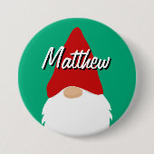 Christmas party name buttons with cute gnome (Vorderseite)