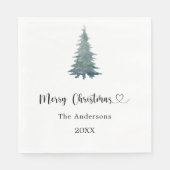 Christmas party pine tree simple script luncheon serviette (Vorderseite)