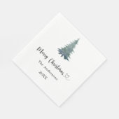 Christmas party pine tree simple script luncheon serviette (Ecke)