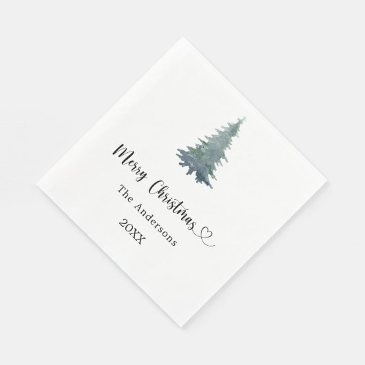 Christmas party pine tree simple script luncheon serviette (Ecke)