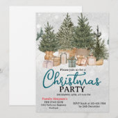 Christmas Party Pine Trees Einladung (Vorne/Hinten)