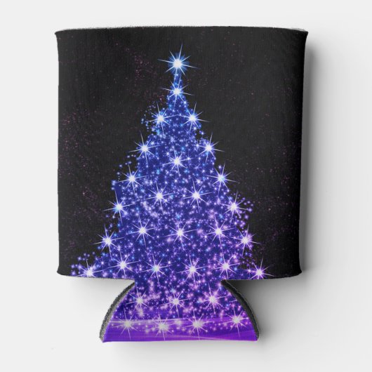 Christmas Party Pink Blue Tree Winter Black Rustic Dosenkühler (Vorderseite)