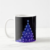 Christmas Party Pink Blue Tree Winter Black Rustic Kaffeetasse (Links)
