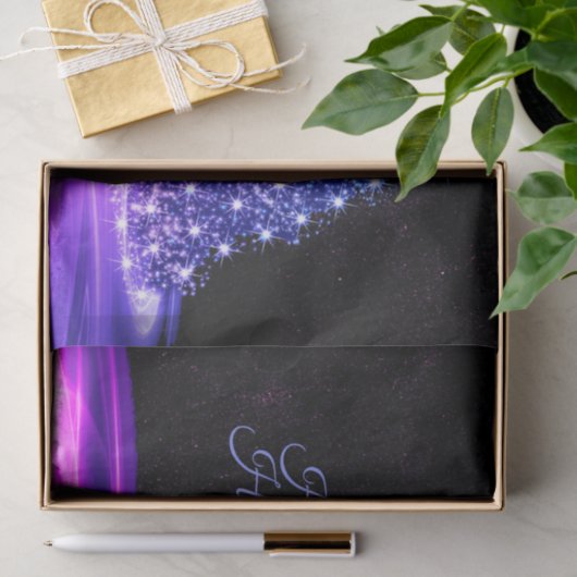 Christmas Party Pink Blue Tree Winter Black Rustic Seidenpapier (Geschenk)