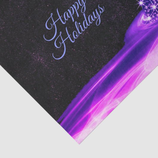 Christmas Party Pink Blue Tree Winter Black Rustic Seidenpapier (Ausschnitt)