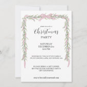 Christmas Party Pink Green Garland Einladung (Vorderseite)