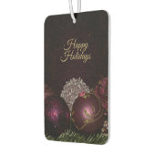 Christmas Party Pink Ornament Green Leaves Black Autolufterfrischer (Links)