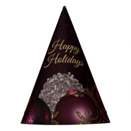 Christmas Party Pink Ornament Green Leaves Black Partyhütchen
