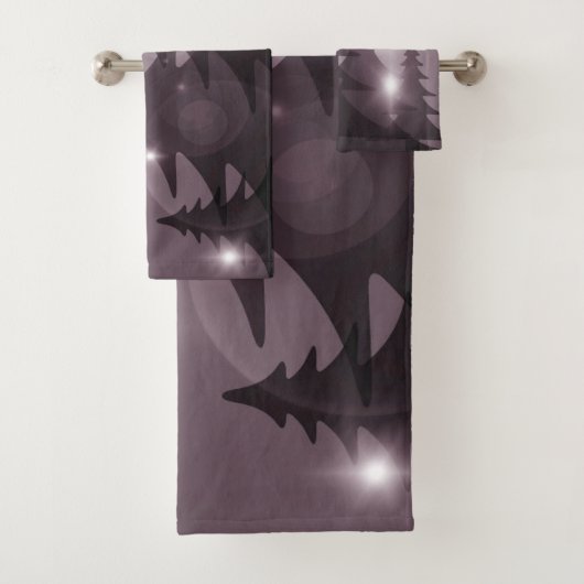 Christmas Party Pink Trees Holiday Winter Elegant Badhandtuch Set (Insitu)