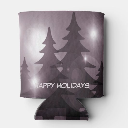 Christmas Party Pink Trees Holiday Winter Elegant Dosenkühler (Rückseite)
