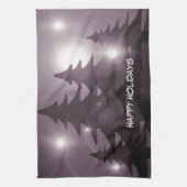 Christmas Party Pink Trees Holiday Winter Elegant Geschirrtuch (Vertikal)