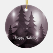 Christmas Party Pink Trees Holiday Winter Elegant Keramik Ornament (Vorne)