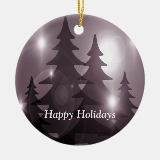 Christmas Party Pink Trees Holiday Winter Elegant Keramik Ornament (Vorne)