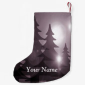 Christmas Party Pink Trees Holiday Winter Elegant Kleiner Weihnachtsstrumpf (Rückseite)