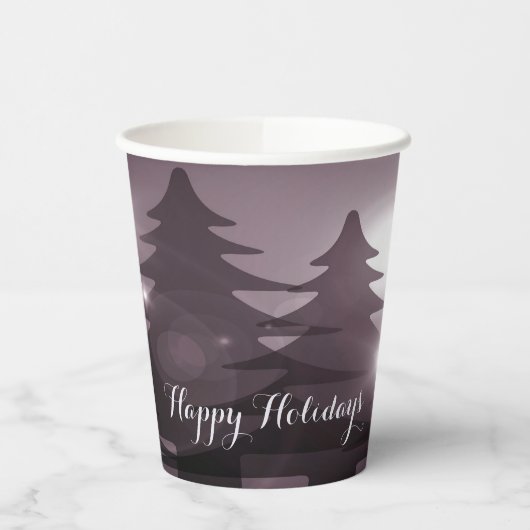 Christmas Party Pink Trees Holiday Winter Elegant Pappbecher (Links)