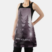 Christmas Party Pink Trees Holiday Winter Elegant Schürze (InSitu)