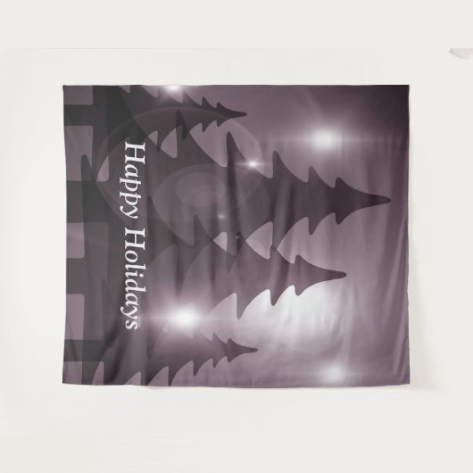 Christmas Party Pink Trees Holiday Winter Elegant Wandteppich (Vorderseite (Horizontal))