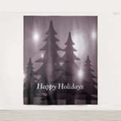 Christmas Party Pink Trees Holiday Winter Elegant Wandteppich (Vorderseite)
