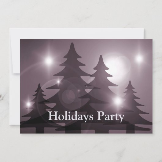 Christmas Party Pink Trees Holiday Winter Rustic Einladung (Vorderseite)