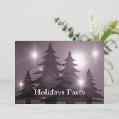 Christmas Party Pink Trees Holiday Winter Rustic Einladung (Stehend Vorderseite)