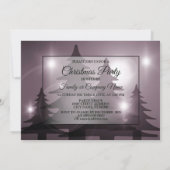 Christmas Party Pink Trees Holiday Winter Rustic Einladung (Rückseite)