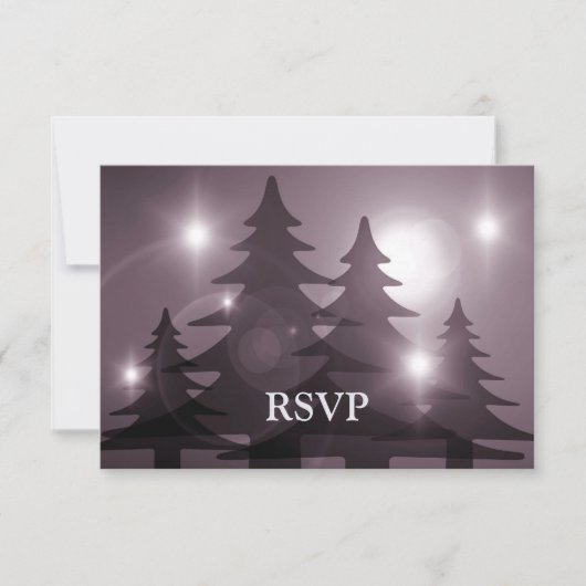 Christmas Party Pink Trees Holiday Winter Rustic RSVP Karte (Vorderseite)