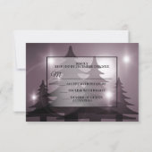Christmas Party Pink Trees Holiday Winter Rustic RSVP Karte (Rückseite)