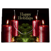 Christmas Party Red Candles Winter Holidays Große Geschenktüte (Vorderseite)