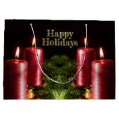 Christmas Party Red Candles Winter Holidays Große Geschenktüte (Rückseite)