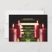 Christmas Party Red Candles Winter Holidays RSVP Karte (Rückseite)