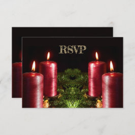 Christmas Party Red Candles Winter Holidays RSVP Karte