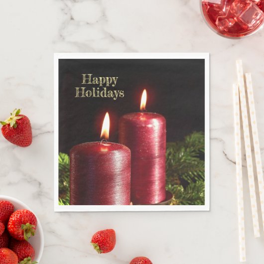 Christmas Party Red Candles Winter Holidays Serviette (Beispiel)