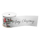 Christmas Party Red Green Floral Satinband (Spule)