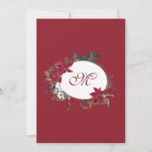 Christmas Party Red Poinsettia Floral Watercolor Einladung (Rückseite)