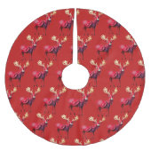 Christmas Party Red Reindeer Winter Holidays Polyester Weihnachtsbaumdecke (Vorderseite)