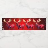 Christmas Party Red Reindeer Winter Holidays Wasserflaschenetikett (Einzelnes Label)