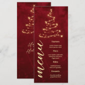 Christmas Party Red Velvet with Tree Manu Card Menükarte (Vorne/Hinten)