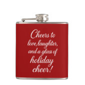 Christmas party red white love laughter cheer flachmann (Vorderseite)
