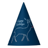 Christmas Party Reindeer Blue Sky Shiny Stars Partyhütchen (Vorderseite)
