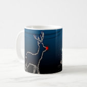 Christmas Party Reindeer Tree Blue Sky Shiny Stars Kaffeetasse (Vorderseite Links)