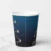 Christmas Party Reindeer Tree Blue Sky Shiny Stars Pappbecher (Rechts)