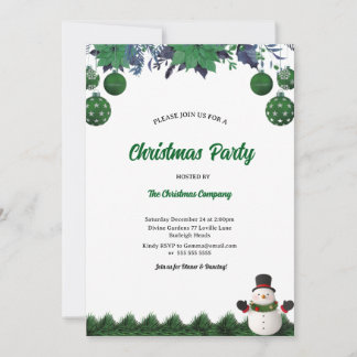 Christmas Party Santa Claus Modern in Green Invita Einladung