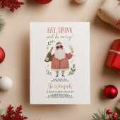 Christmas Party Santa Eat Drink Be Merry  Einladung