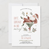 Christmas Party Santa Martini  Einladung (Vorderseite)