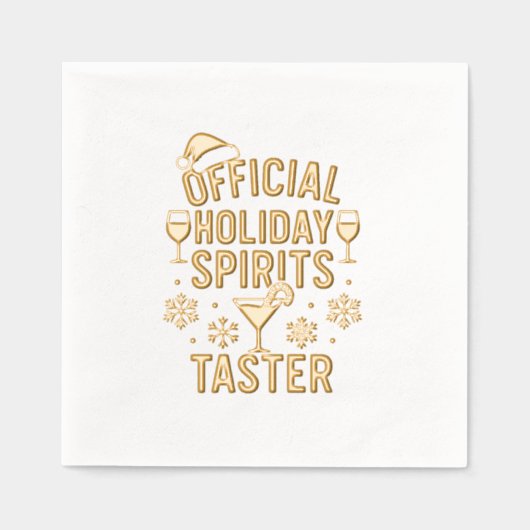 Christmas party spirits taster funny quote servietten mit folie (Vorderseite)