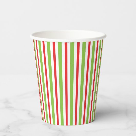 Christmas Party Stripped Red and Green Cups Pappbecher (Rückseite)