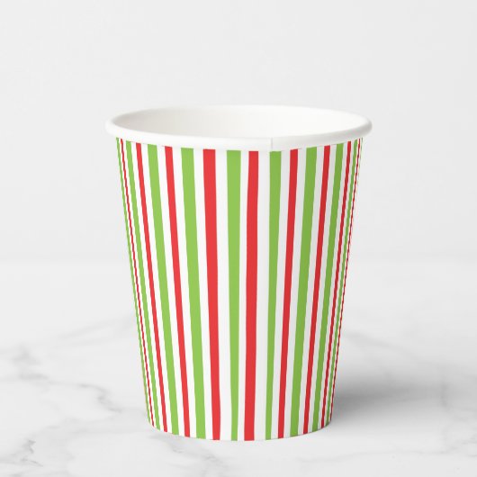 Christmas Party Stripped Red and Green Cups Pappbecher (Rechts)